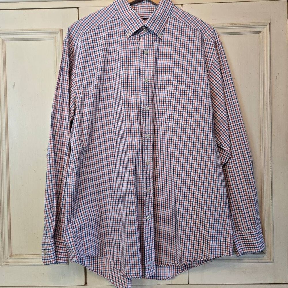 Vineyard Vines Murray Shirt Red White Blue Long Sleeve Large